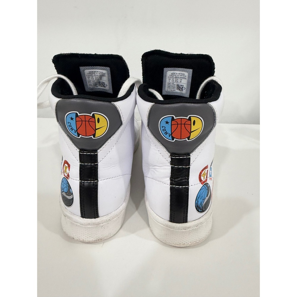Converse Pro Leather High Top White Basketball Graphics Sneakers 272446C Kids 5Y